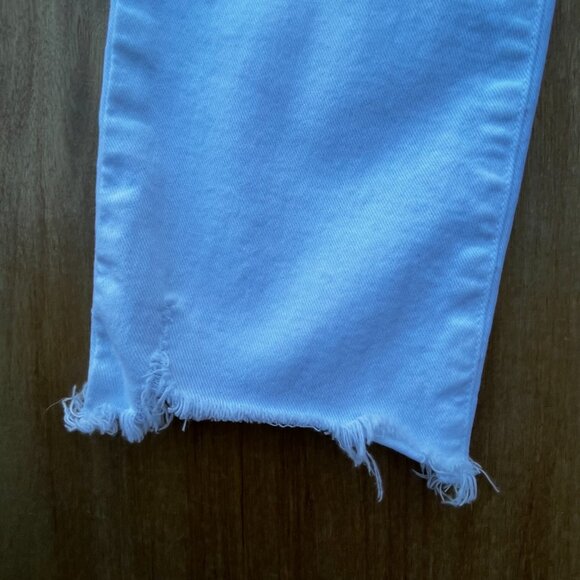 PAIGE CINDY CROP HIGH RISE DESTROYED HEM WOMEN’S JEANS sz 26 Crisp White - Picture 4 of 15